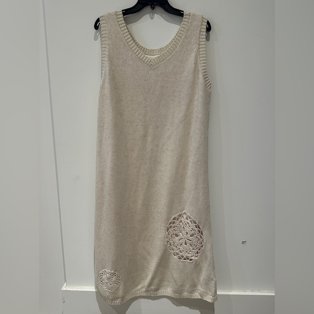 NWOT- Selfwho Elegant Meconopsis Linen Dress - Apricot color